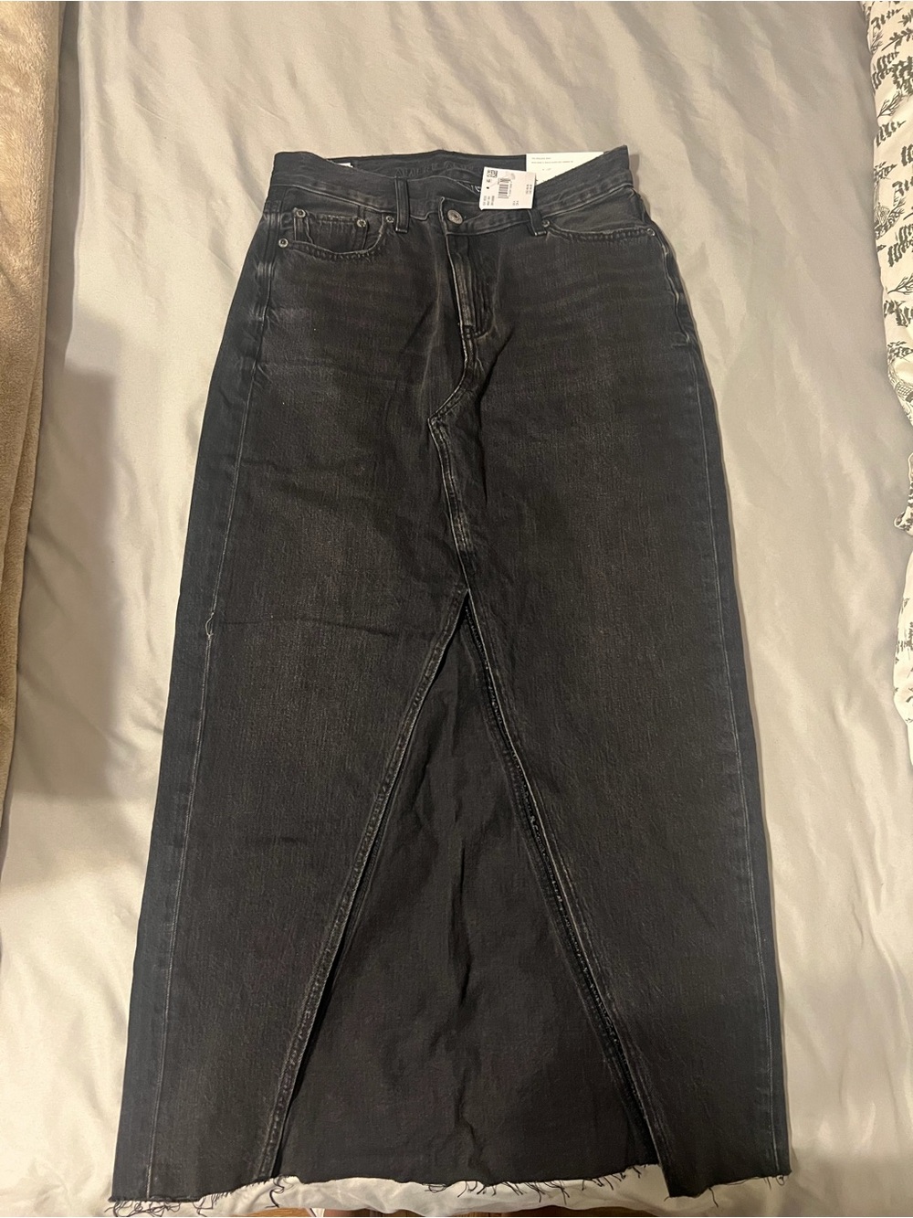 American Eagle Black Denim Maxi Skirt